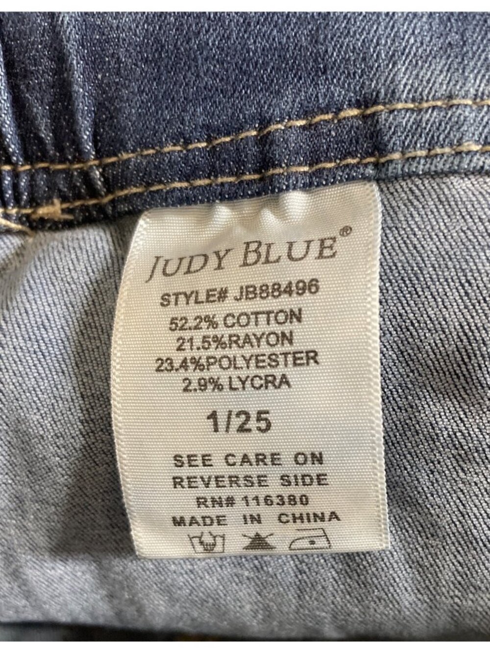 Judy Blue Womens Drawstring Denim Joggers Relaxed Fit Size 1/25 Cotton Blend - Picture 9 of 10